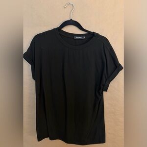 Elegant Black Short Sleeve Women's Top